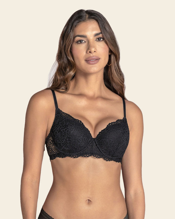 Brasier de realce suave en encaje#color_700-negro
