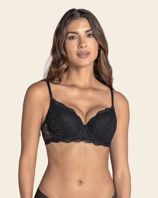 Brasier de realce suave en encaje#color_700-negro