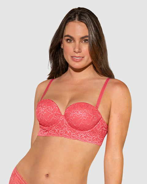 Brasier en encaje con realce incorporado#color_244-coral