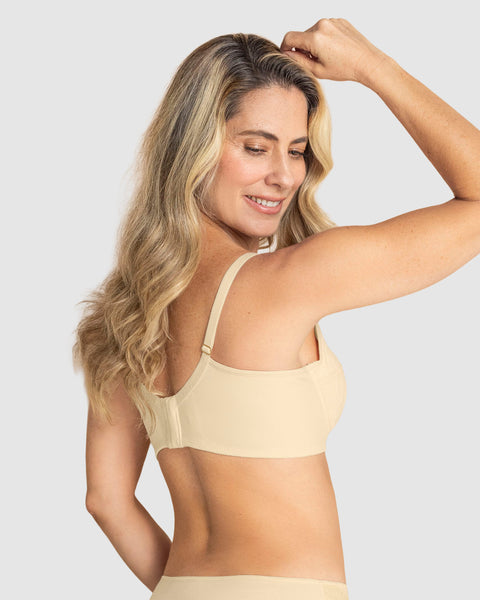 Brasier triangular con copas en encaje y espalda en tela lisa#color_111-vainilla