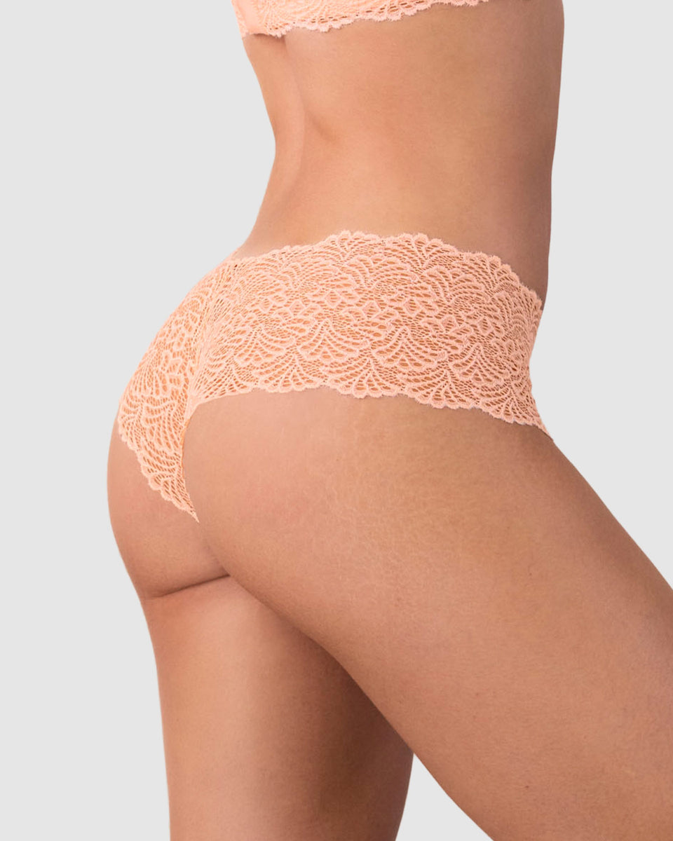 Calzón estilo hípster en encaje sexy con refuerzo en algodón