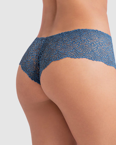 Calzón estilo hípster en encaje sexy con refuerzo en algodón#color_599-azul