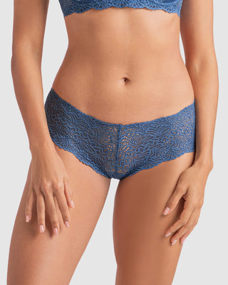 Calzón estilo hípster en encaje sexy con refuerzo en algodón#color_599-azul