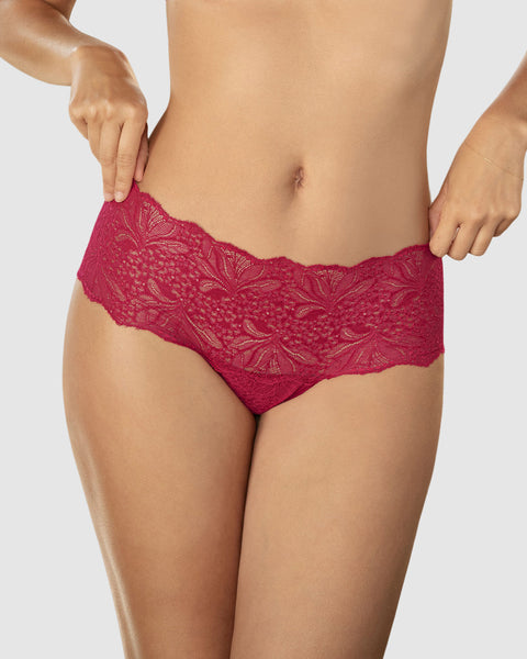 Calzón estilo cachetero elaborado en encaje#color_323-rojo