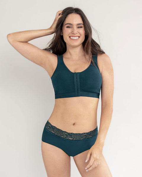 Brasier tipo top multiusos ultracómodo en algodón All in One Bra#color_650-verde-oscuro