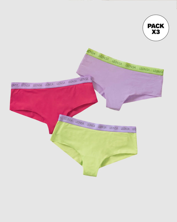 Calzones cacheteros paquete x 3 ultracómodos#color_s04-fucsia-verde-lila