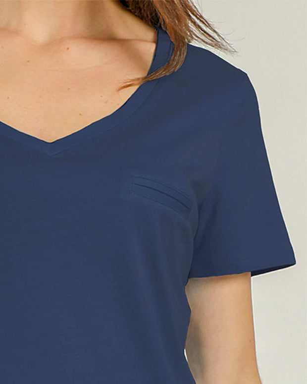 Camiseta manga corta de pijama con bolsillo decorativo Accent#color_547-azul