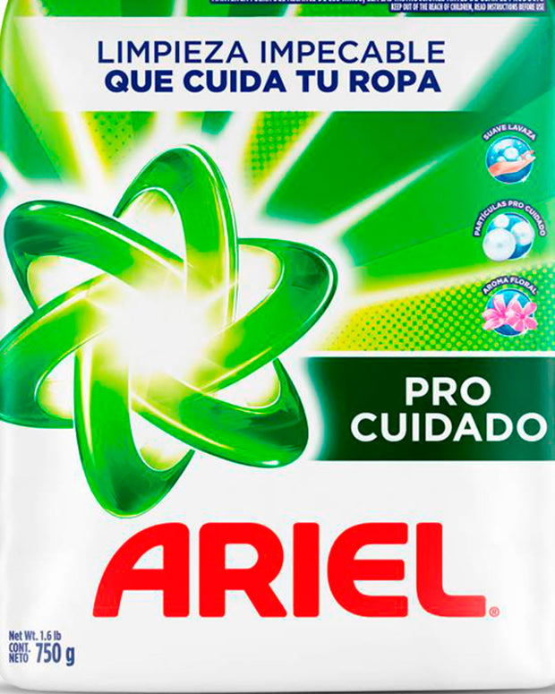 Ariel pro cuidado detergente en polvo para lavar la ropa blanca y de color 750g#color_001-floral