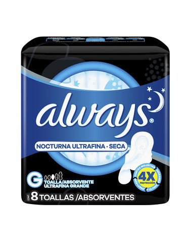 Toalla femenina nocturna Always cubierta seca 8 unidades#color_001-malla-noche