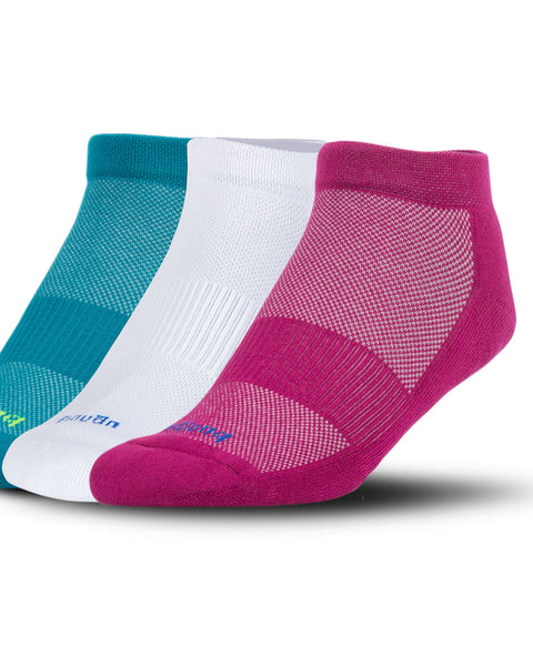 Medias taloneras afelpadas algodón Pima Bungu pack x 3#color_s02-blanco-rosado-verde