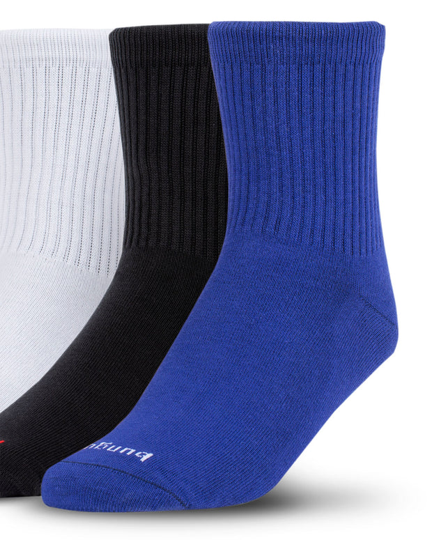 Medias de media altura algodón Pima pack x 3#color_s01-azul-negro-blanco