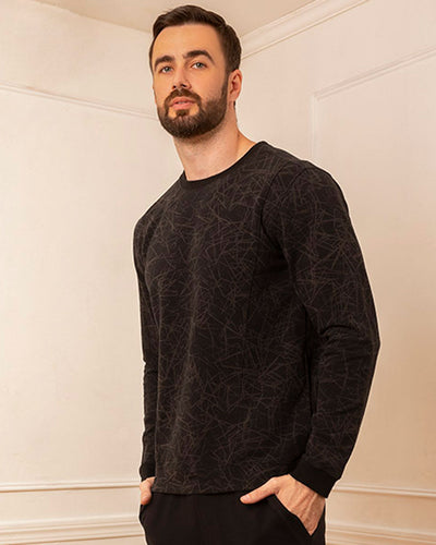 Sudadera con bolsillos estampado digital#color_700-negro