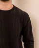 Sudadera con bolsillos estampado digital rayas#color_700-negro