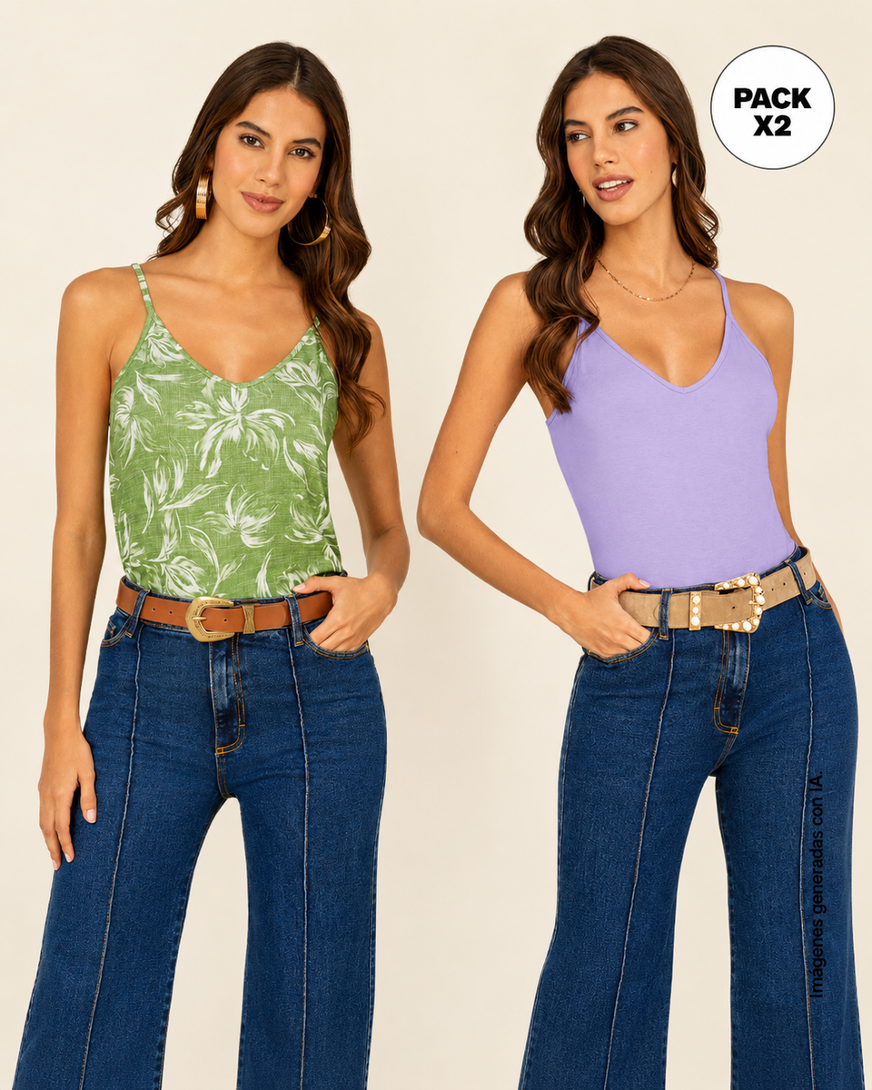 Camiseta de tiritas básica x 2