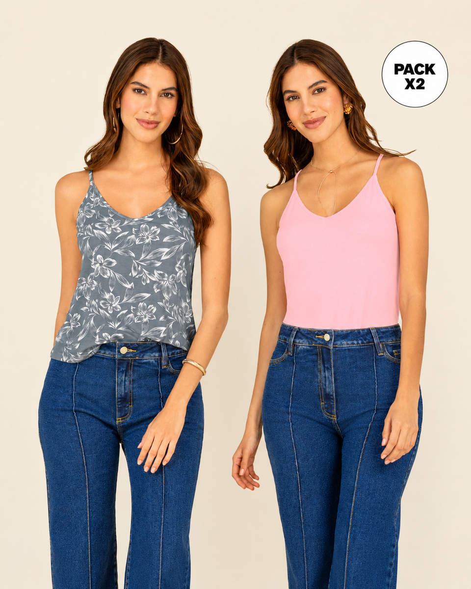Camiseta de tiritas básica x 2