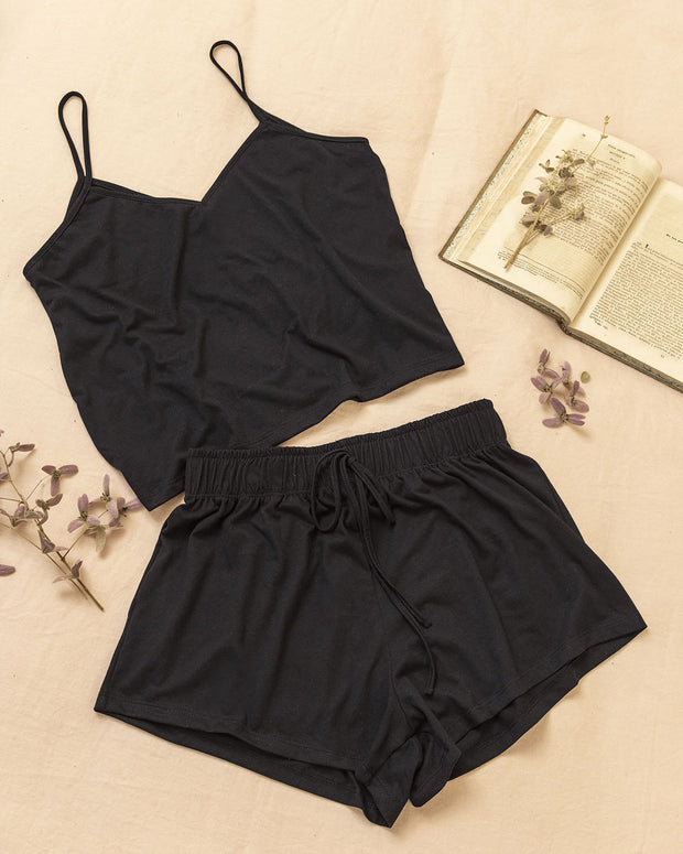 Conjunto de short pijama#color_700-negro