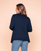 Camiseta abierta  manga larga con caída en laterales#color_295-azul-oscuro