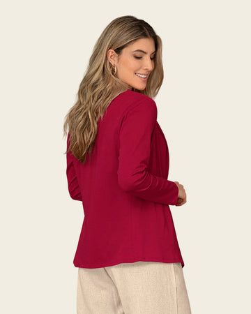 Camiseta  abierta manga larga con mangas en la misma tela#color_c35-rojo-osc