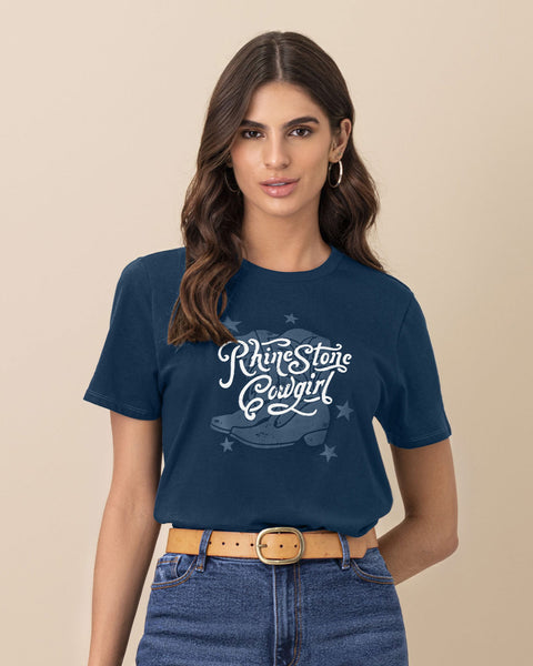 Camiseta manga corta con mensaje en el frente#color_055-azul