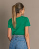 Camiseta básica manga corta con cuello en V#color_601-verde