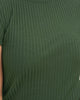 Vestido largo cuello alto con abertura lateral#color_601-verde