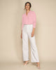Blusa manga larga con cuello camisero y botones funcionales#color_301-rosado