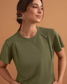 Camiseta básica manga corta con cuello redondo#color_604-verde-medio