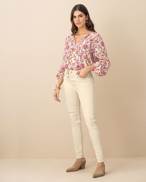 Blusa manga larga estampada para mujer#color_105-estampado