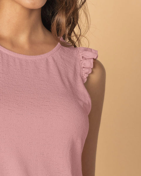 Camiseta manga sisa con detalle de vuelo  en  borde#color_180-palo-rosa