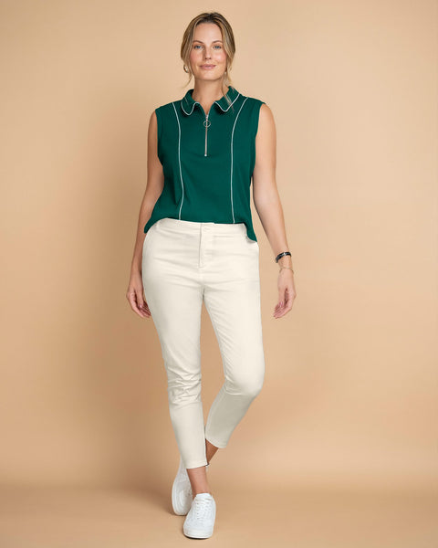 Chaleco corto con cierre en frente#color_068-verde-natural