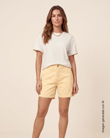 Bermuda corta para mujer#color_c17-amarillo
