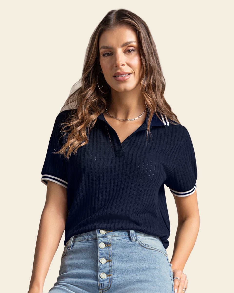 Camiseta tipo polo en tejido de punto