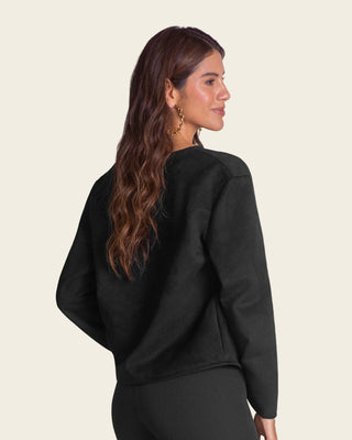 Camiseta abierta manga larga sin botones#color_700-negro
