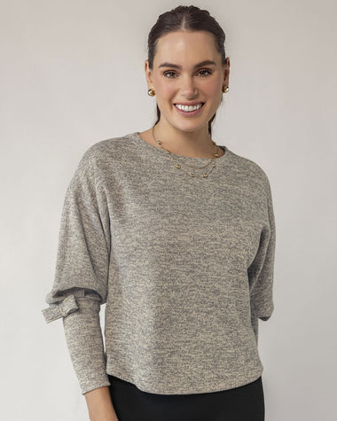 Camiseta manga larga cuello redondo con mangas con volumen#color_084-arena