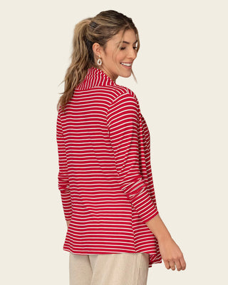 Camiseta abierta manga larga estampada de silueta semiajustada#color_183-raya-roja