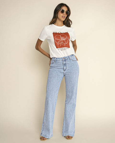 Camiseta manga corta en algodón con estampado en frente#color_018-marfil