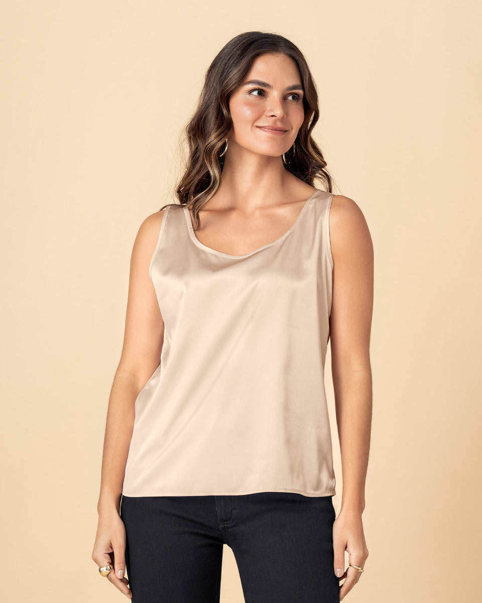 Blusa manga sisa en satín