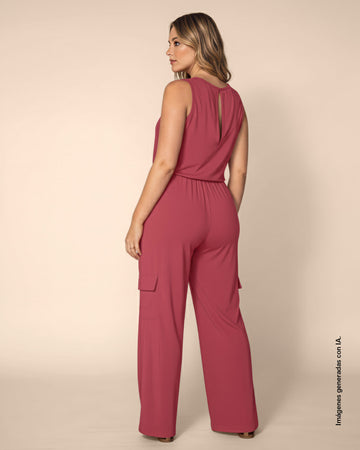 Enterizo largo con bolsillos tipo cargo#color_c31-rosado