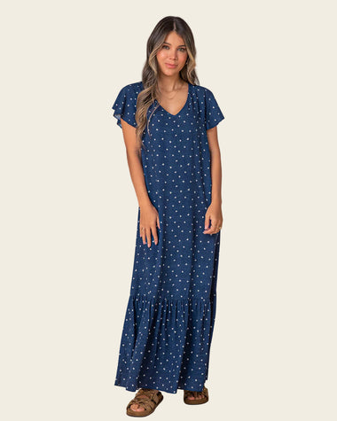 Vestido largo con vuelo en borde#color_086-corazones