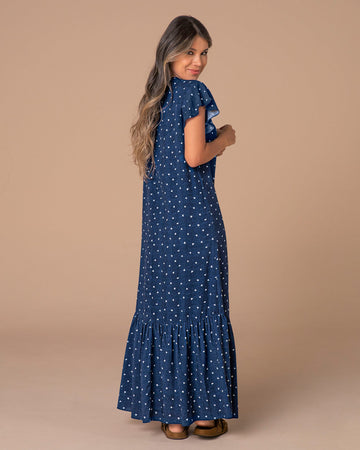 Vestido largo con vuelo en borde#color_086-corazones