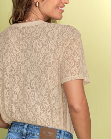Camiseta con mangas y espalda en encaje#color_c76-beige