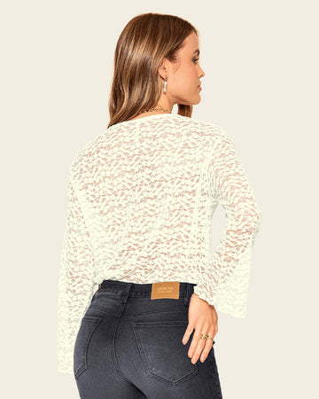 Blusa manga larga en encaje#color_018-marfil