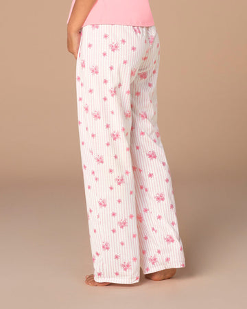 Pantalón largo estampado con elástico en cintura#color_040-rayas