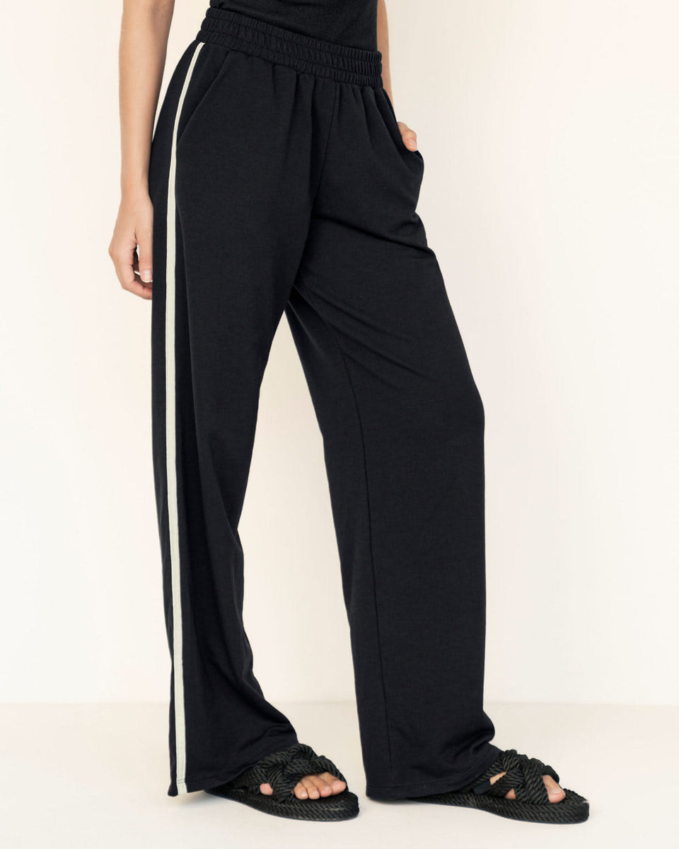 Pantalón de bota recta con elástico en cintura