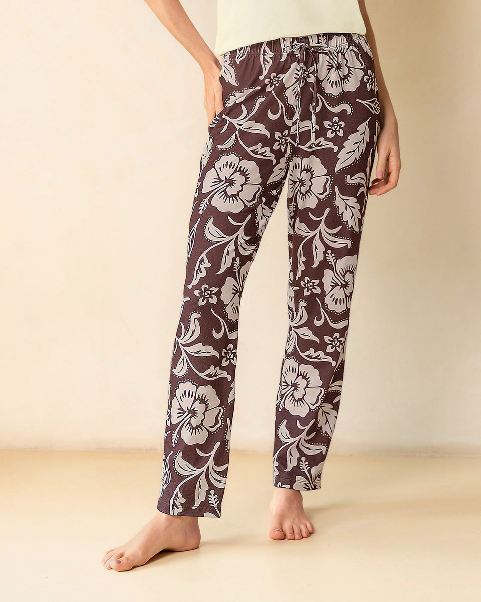 Pantalón de pijama con estampado navideño para mujer
