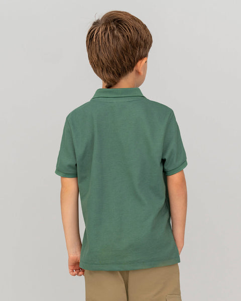 Camiseta tipo polo con botones  funcionales  para niño#color_198-verde