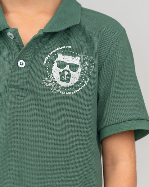 Camiseta tipo polo con botones  funcionales  para niño#color_198-verde