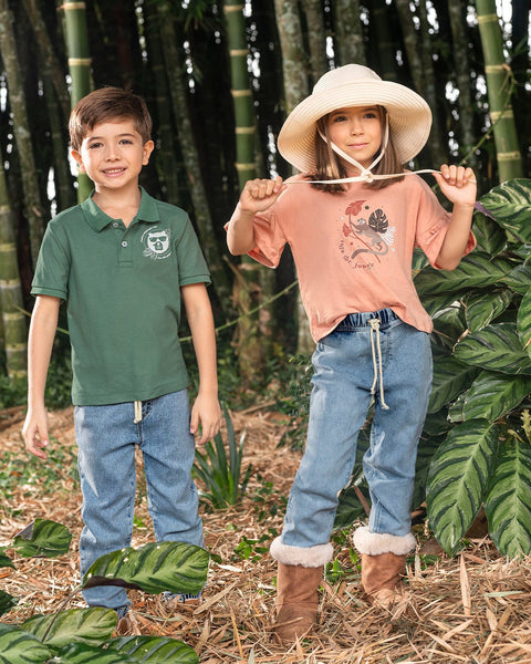 Camiseta tipo polo con botones  funcionales  para niño#color_198-verde