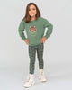 Camiseta  manga  larga cuello redondo con hombros caídos para niña#color_171-verde