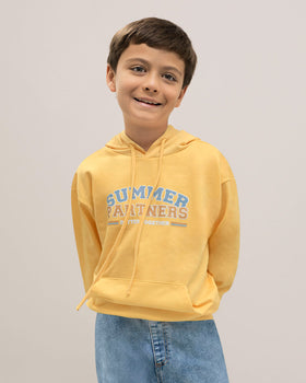 Camiseta manga larga con bolsillo funcional frontal para niño#color_160-amarillo